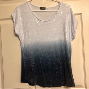 Crosby. blue/white ombré shirt